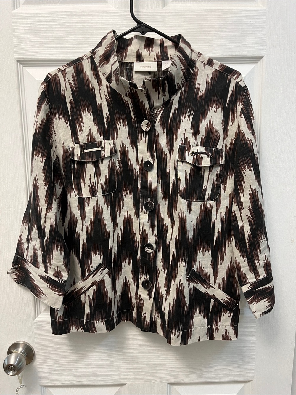 Chico's Ikat-Style Button Jacket